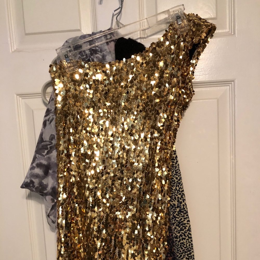 Gold shimmery club dress